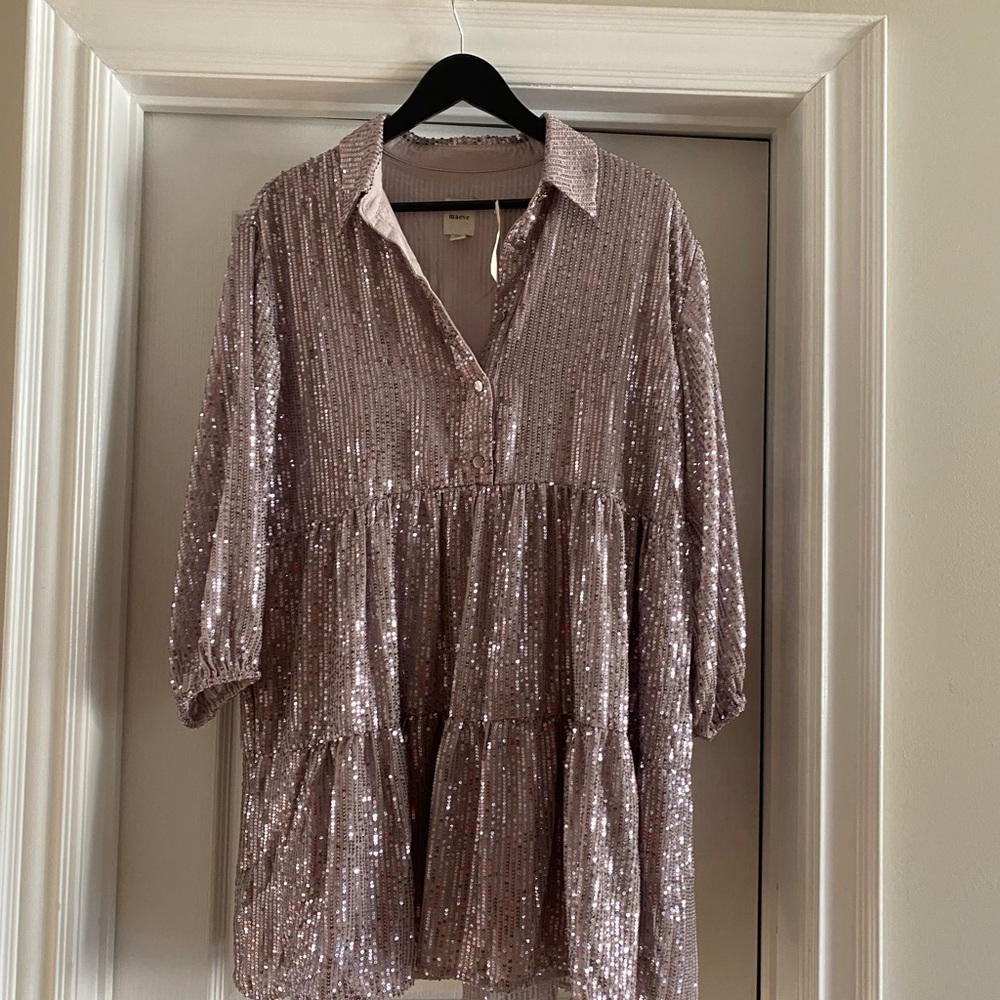 Maeve Lavender Sequin Top